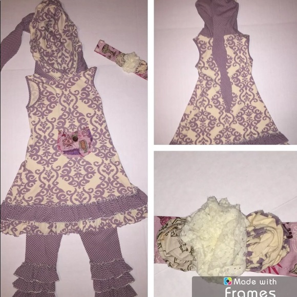 Mustard Pie Other - Mustard Pie Parker Hooded Dress, Bottom & Headband